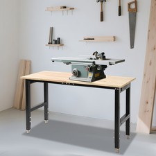 Max 2000 lbs Adjustable Height Workbench W/Power Outlets Heavy-Duty Work Table