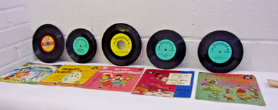 (5) Vinyl 78RPM 1960''s  Humpty Dumpty Mother Goose Drummin Mickey Mouse Ants
