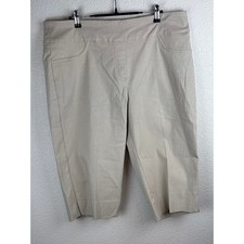Ruby Rd Clamdigger Capri Khaki Pant Size 16P Womens Stretch Pull On NWT