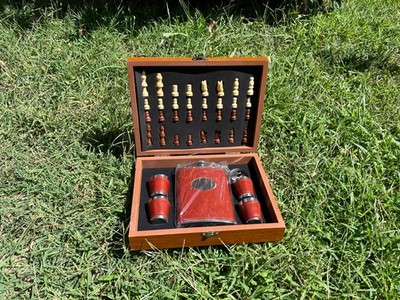 Personalised Chess Box Set w Wooden Chess Gift Case - Unique Chess Game