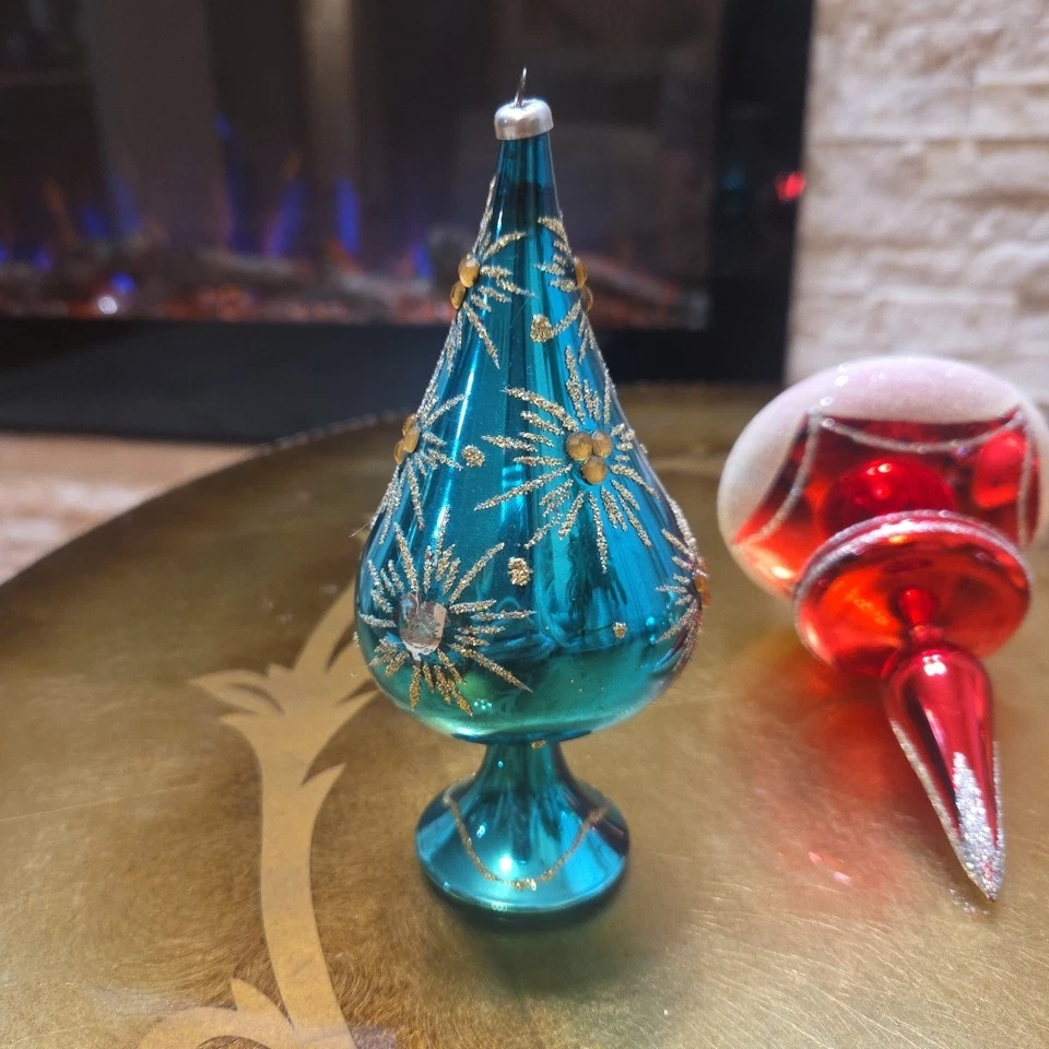 De Carlini ? Vintage Italian Blown Glass Christmas Ornaments - Set Of 3 - Rare! - Image 3 of 4