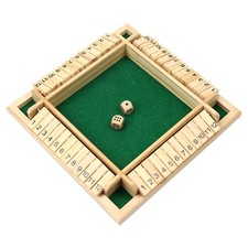 Wooden Shut The Box Game, 12-Number Dice Game for 2-4 Players, for Parties an...
