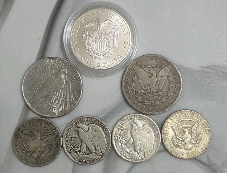 VINTAGE Junk Silver 90% $5 Dollar Face, MORGAN/PEACE Dollars