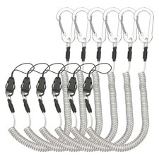 Coiled Lanyards with Buckle 40 Inch, 6 Pcs Buckle for Key Tool, Silver Tone