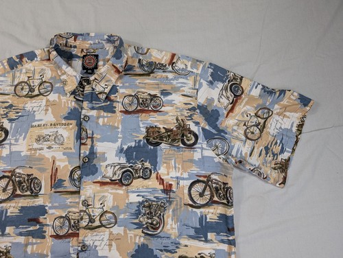 Harley Davidson Hemd Erwachsene XXL 2XL Baumwolle Rasen Hawaii Knopfleiste - Bild 4 von 11