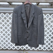 Vintage 90s Giorgio Armani Pure Wool Blazer Sport Coat 39R Grey Italy
