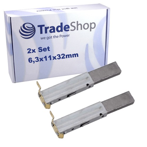 2x Motorkohlen 6,3x11x32mm für Nilfisk C 120.6-6 PCD X-TRA, C 120.6-6 PCL X-TRA - Bild 1 von 3