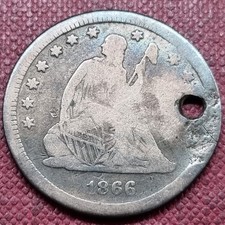 Quartier de la Liberté assis 1866 S 25c VF meilleure qualité détails RARE #100931