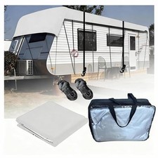 Wider 3.3m/10.83ft Travel Trailer Cover 210D Oxford Cloth 36 x 10.8 ft gray