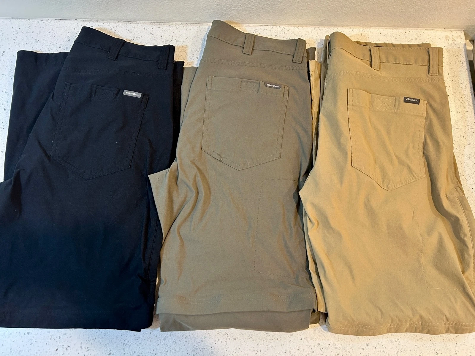 3 Pair ~ EDDIE BAUER Convertible Tech Pant - Men's Size 36 x 30 Hiking, Stretch