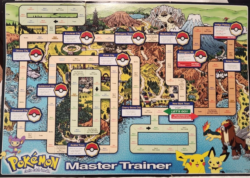 Juego de Mesa Pokemon Master Trainer 2001 Dorado Vintage Hasbro 100% Completo Caja Roja Foto 2 de 4