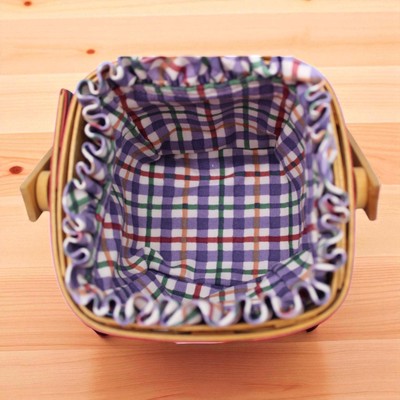 Longaberger 25th Anniversary Basket Eight Signatures Plaid Liner