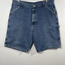 Wrangler Jeans Shorts Mens 38 Blue Carpenter Baggy Wide Leg Skatter Y2K
