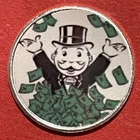 Solid Silver Round Monopoly Man Ingot! Fine .999 Pure Colorized Silver!