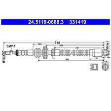 2x Bremsschlauch vorne für BMW 5-er F10 Gran F07 F11 6-er F13 F12 F06 | 2428707