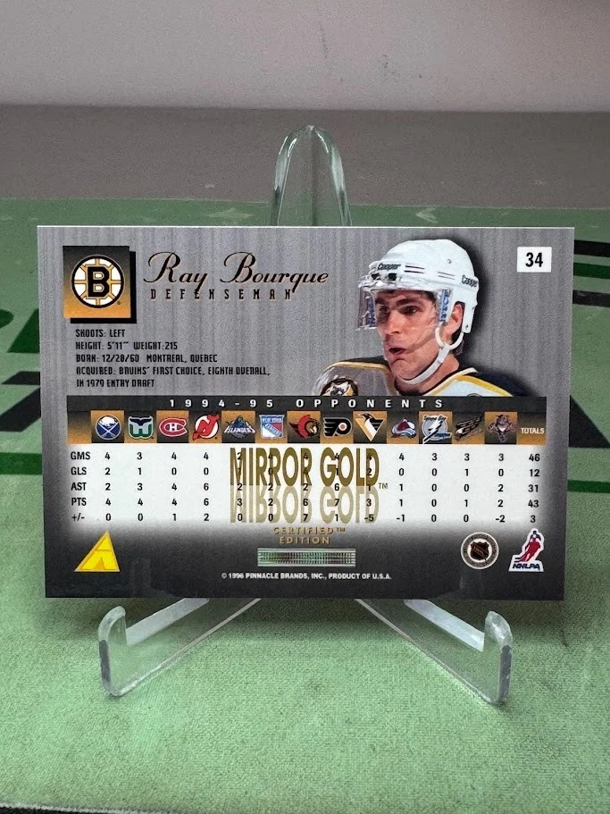 1995-96 Select Certified Edition Ray Bourque Mirror Gold - Boston Bruins - Image 2 of 2