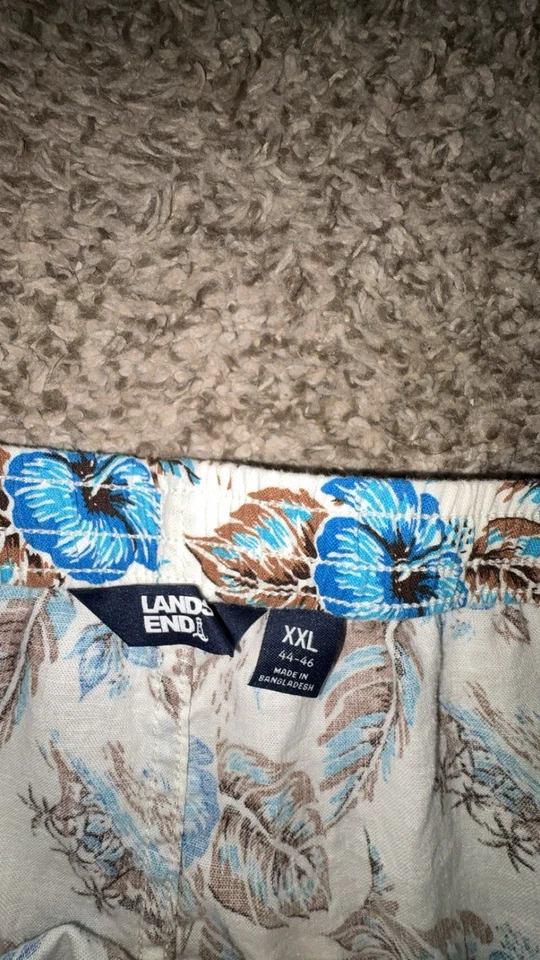 Lands’ End Tropical Floral Lounge Shorts Men’s XXL 44–46 Hawaiian Print - Image 2 of 3
