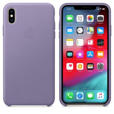 Genuine / Original Apple iPhone XS Max Leather Case - Lilac Purple - New