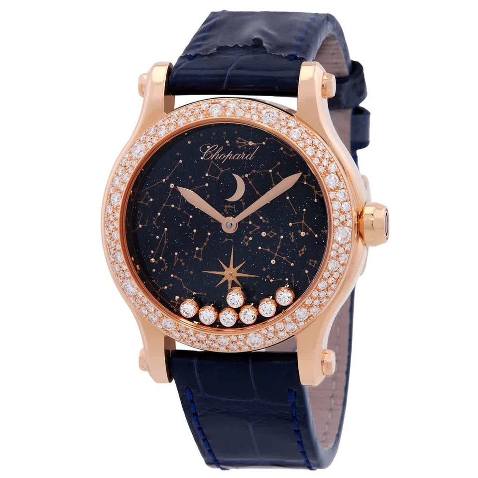 Chopard Happy Moon Automatic Diamond Blue Dial Watch 274894-5001