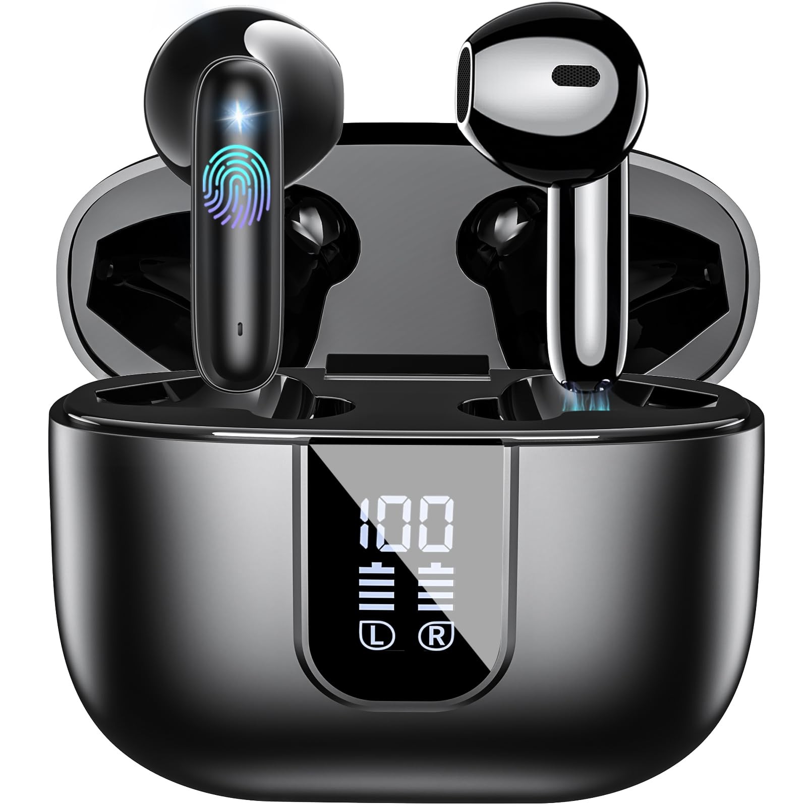 Wireless Earbuds Bluetooth 5.4 with 6 Mic ENC Noise Cancelling for Clear Calls & Deep Bass