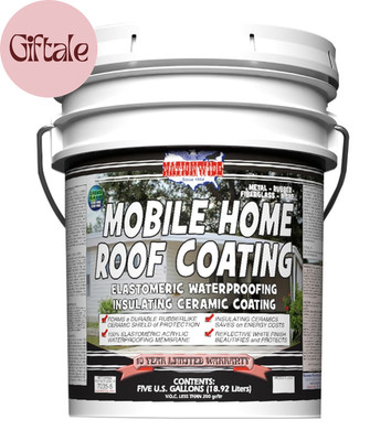 Mobile Home Roof Coating Elastomeric Ceramic (Bright White, 5 Gallon)
