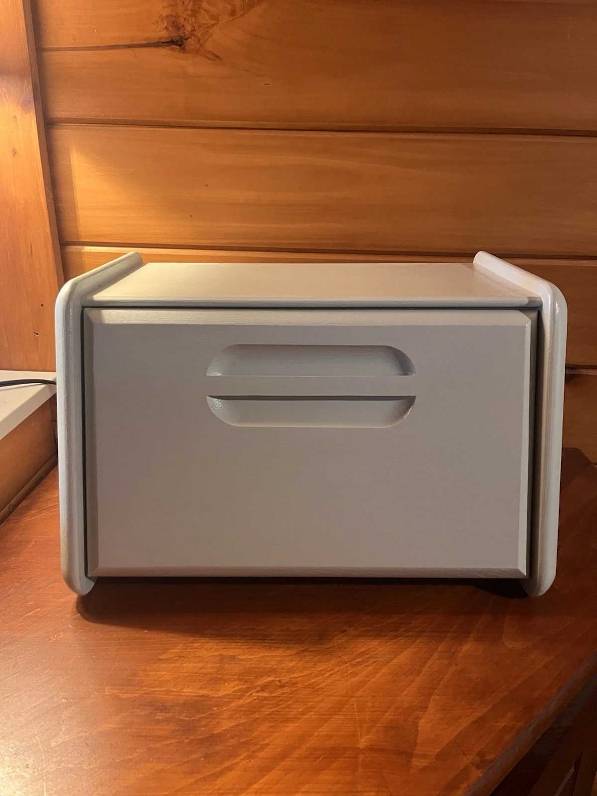 Vintage Handcrafted Wooden Breadbox With Boho Design
Opens in a new window or tab