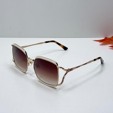Gucci GG0593SK Sunglasses Gold Metal Frame Brown Gradient Lens 59mm