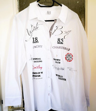 Sportliche Damen Longbluse/Hemdbluse mit Stickerei & Aufdruck, Langarm in 48.