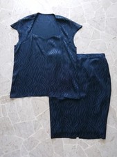 Completo donna Blusa e Gonna 100% seta XL / 46 IT jacquard zebrato Vintage