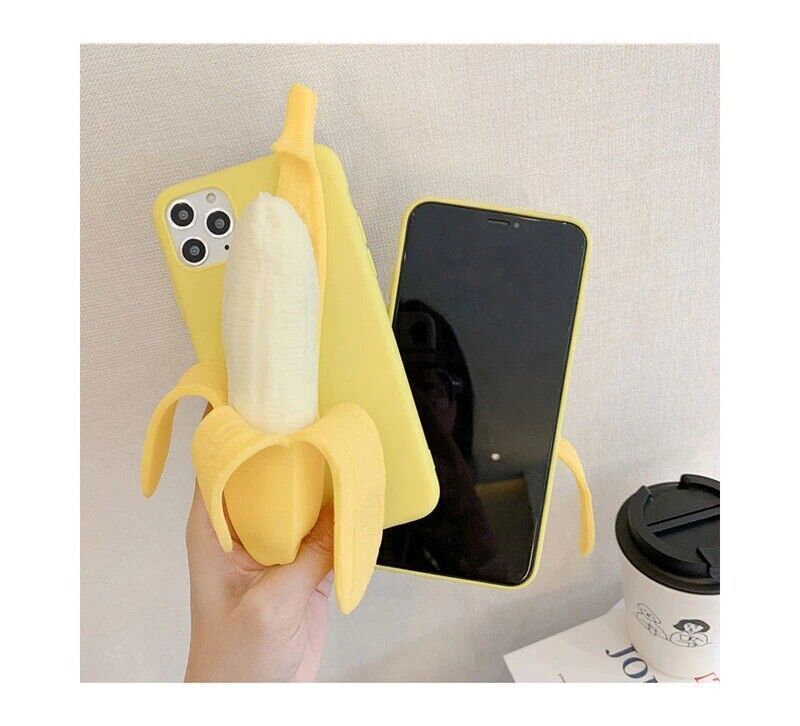 3D Peeled Banana Phone Case Cover For iPhone 11 12 13 14 15ProMax Fruit Funny