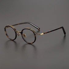 Japanese Round Eyeglass Frames Retro Hand Made Glasses Acetate+titanium Eyewear