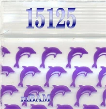 100 PACK NEW  PURPLE DOLPHINS 15125 Apple Zip Baggies 1.5X1.25" Mini DOLPHIN