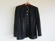 Un Altro, Black Wool BouclÉ Jacket With Mandarin Collar - Size 10