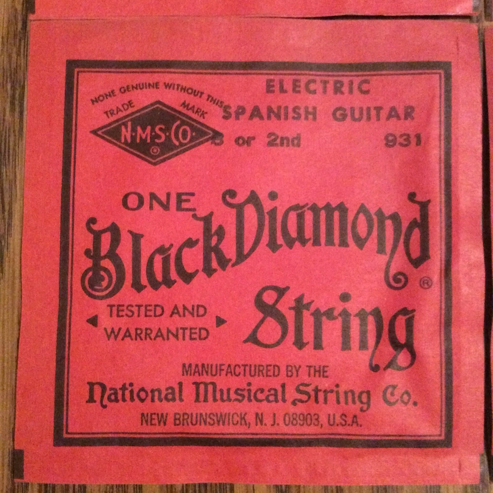 Vintage NOS Black Diamond Electric Spanish Guitar B Strings Lot Of 4 - Image 2 of 4