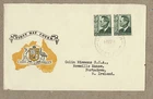 Australia 1951 GUTHRIE Yellow Map Generic 3d KGVI Pair  FDC Cover to N. Ireland