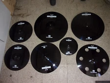 Obsidian Black Cymbals 7 Pack 10" Splash 14" Hats 16" Crashes 18" China 20" Ride