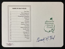 Gerald Ford Signed Scorecard Augusta Masters 38th President of USA Autograph JSA