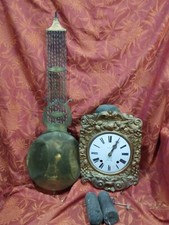 antiguo movimiento comtoise campana repique + péndulo + peso + llave PLY18