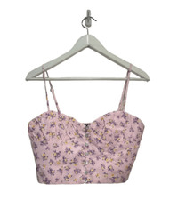 Zara Pink Floral Cottage Whimsy Crop Top Bustier Corset Cami Medium NwT