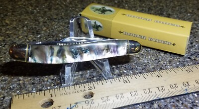 Rough Rider RR345, Stockman Imitation Abalone, 3-1/2''-Closed, NEW OLD STOCK