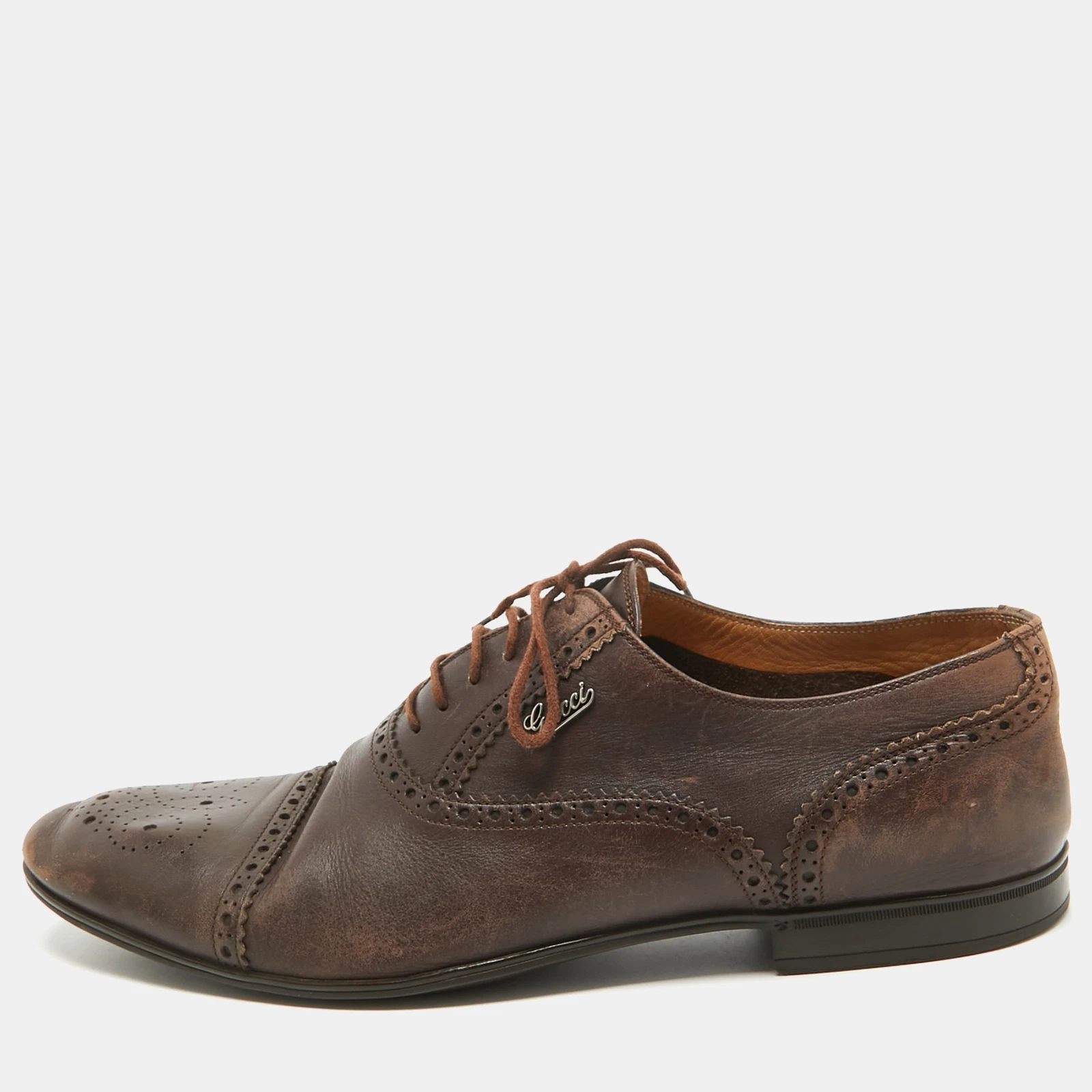 Brogue Oxfords cuir marron Gucci taille 44,5