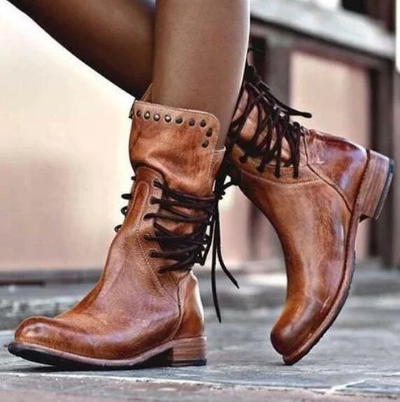 No heel shop combat boots