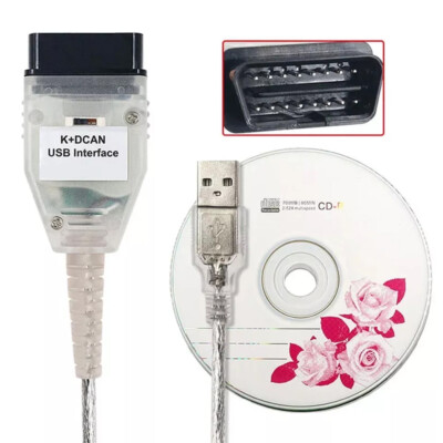 K+DCAN USB-Schnittstelle mit Schalter OBDII Diagnosekabel INPA EDIABAS für BMW