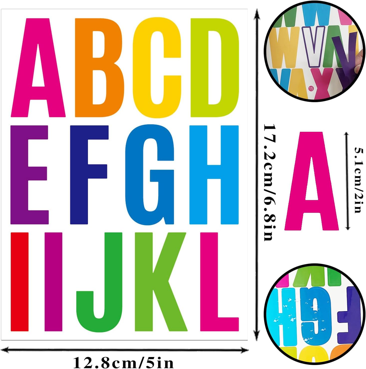 318 Pièces 24 Feuilles Vinyle Stickers Lettres Étanche Chiffres