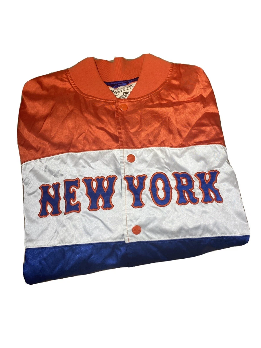 Vintage Mitchell & Ness New York Mets Blue Orange Satin Jacket Men's  3xl Vtg NY