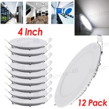 12Pack 4Inch LED Ceiling Lights Ultra-Thin Recessed Retrofits Kit 6000K Daylight
