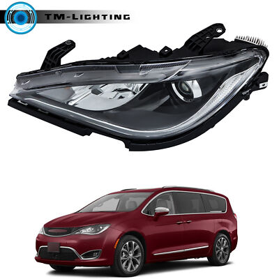 Left HID Headlight LED DRL Black Upper Trim For Chrysler Pacifica 2017 18 19 20