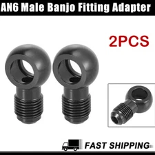 Car 12mm Fuel Banjo Fitting 6AN Male Flare Fuel Line Adapter Connector - 2pcs
