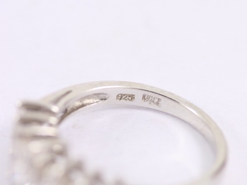Seven Stone Marquise Ring Sterling Silver Ladies Size P 1/2 925 4.2g AX63 - Picture 4 of 4