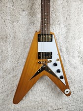 Epiphone 1958 Korina Flying V White Pickguard W/hard Case